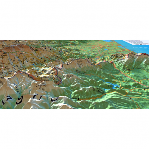Carte en relief 3DMAP LES PYRENEES-ORIENTALES