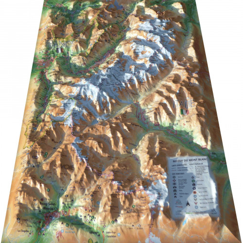 Carte en relief 3DMAP LE MASSIF DU MONT BLANC